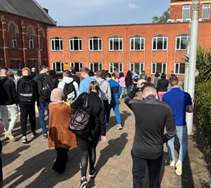 Students walking into St Mary's for Easter School