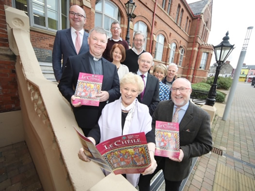 Pictured are the College Principal, Professor Peter Finn, Baroness Nuala O'Loan and her husband Declan O'Loan, Fr Niall Coll, Dr Gerard McCann, Mr Sean McCrystal, Mrs Sharon Haughey, Dr Tracey McKay, Dr Aidan Donaldson and Mr Michael Kelly, editor of the Irish Catholic newspaper.