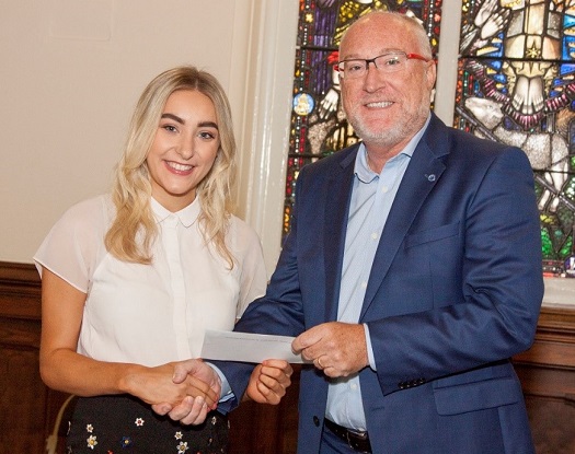 Professor Peter Finn presenting the First Trust Bank Award for Education