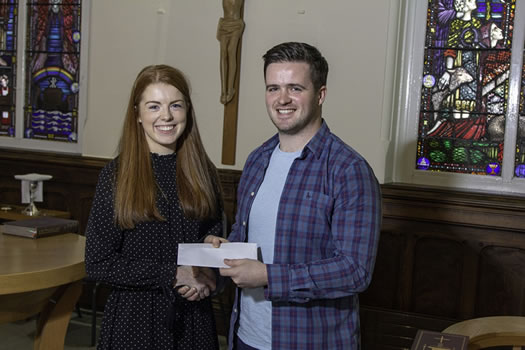 Winner of the Award on Behalf of St Mary’s Students’ Union - Niamh McGirr presented by Damien Bell (Student Union Vice President)