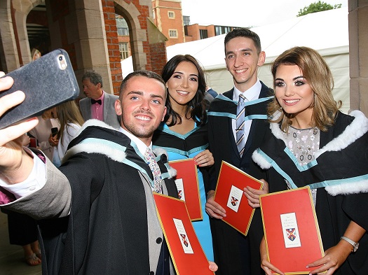 A group of St Mary’s students take a selfie 