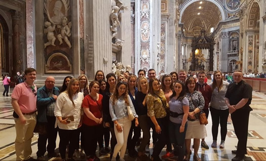 Some of the St Mary's students who spent easter break in Rome